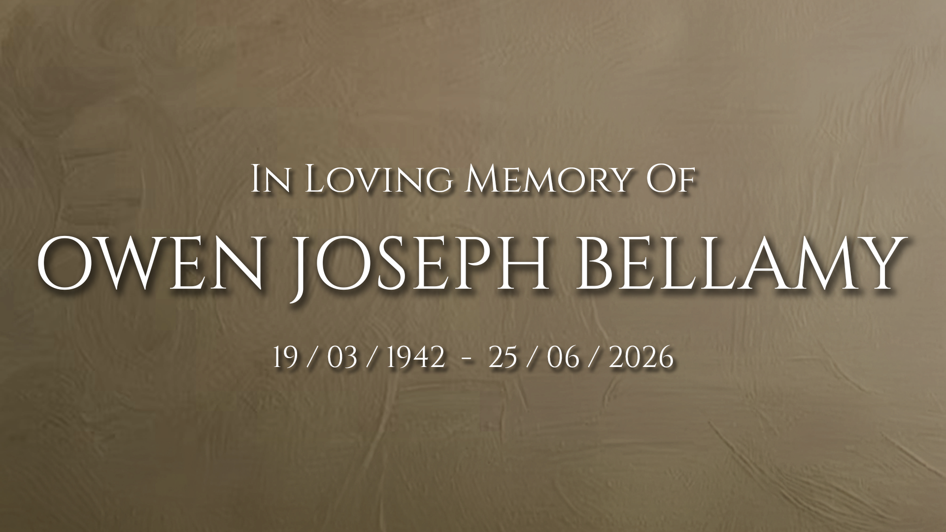 Portrait of Owen Joseph Bellamy
